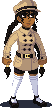 A higher-resolution pixel art image of a young woman dressed as a detective.